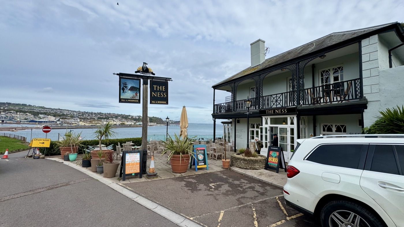 The Ness, a pub in Shaldon on the south coast of England, where the interview was recorded on 22 October 2026